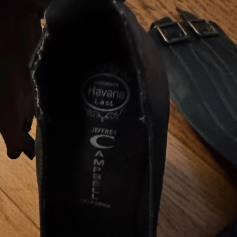 Jeffrey Campbell Black Wedge Shoes with Buckle Detail - Picture 9 of 9